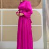 🌟 Turkish Abaya in Istanbul|Balloon Sleeve Pleated Evening Dress 7013 - Image 3