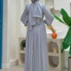 Turkish Wedding Dresses Online|Pleated Evening Dress7013 - Image 2