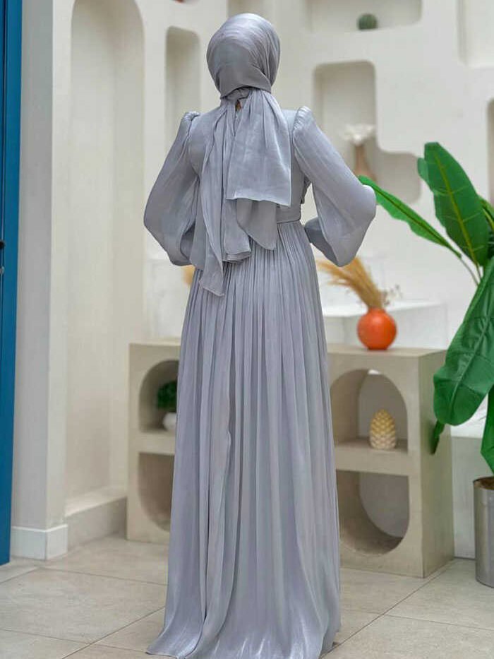 Alternative view of Turkish Wedding Dresses Online|Pleated Evening Dress7013