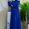 Islamic Female Wedding Dresses |Evening Dress with Beaded Buckle|7013 - Image 2