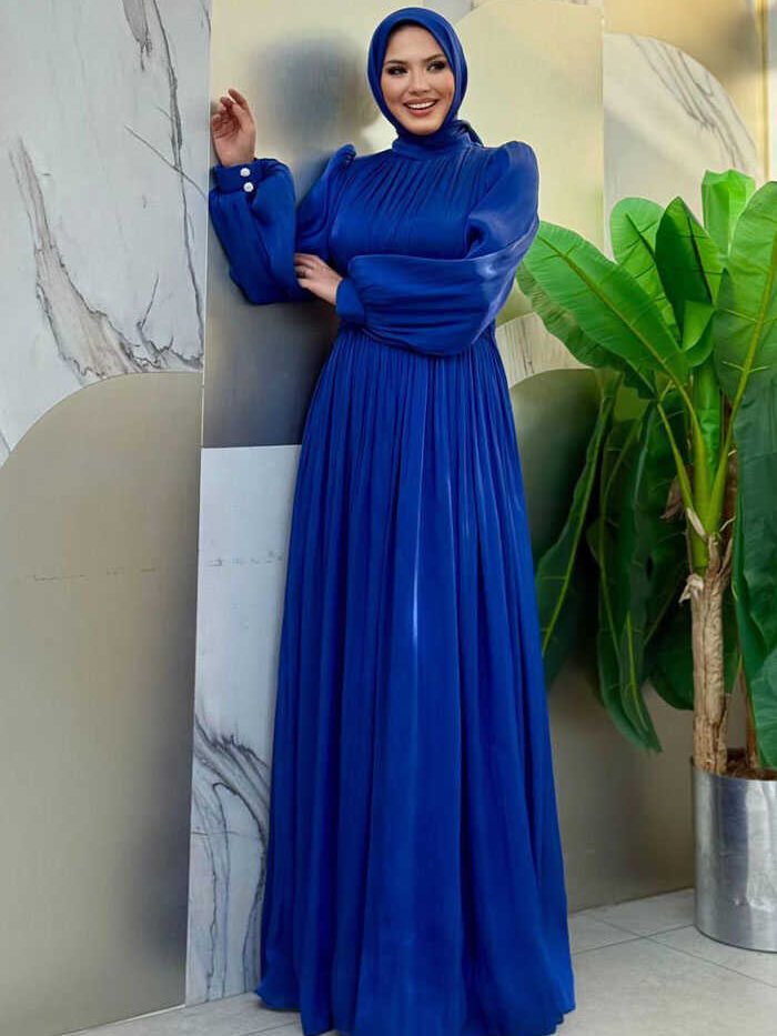 Alternative view of Islamic Female Wedding Dresses |Evening Dress with Beaded Buckle|7013