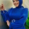 Islamic Female Wedding Dresses |Evening Dress with Beaded Buckle|7013 - Image 4