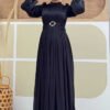 Turkish Wedding Dresses Online|Pleated Evening Dress7013 - Image 12
