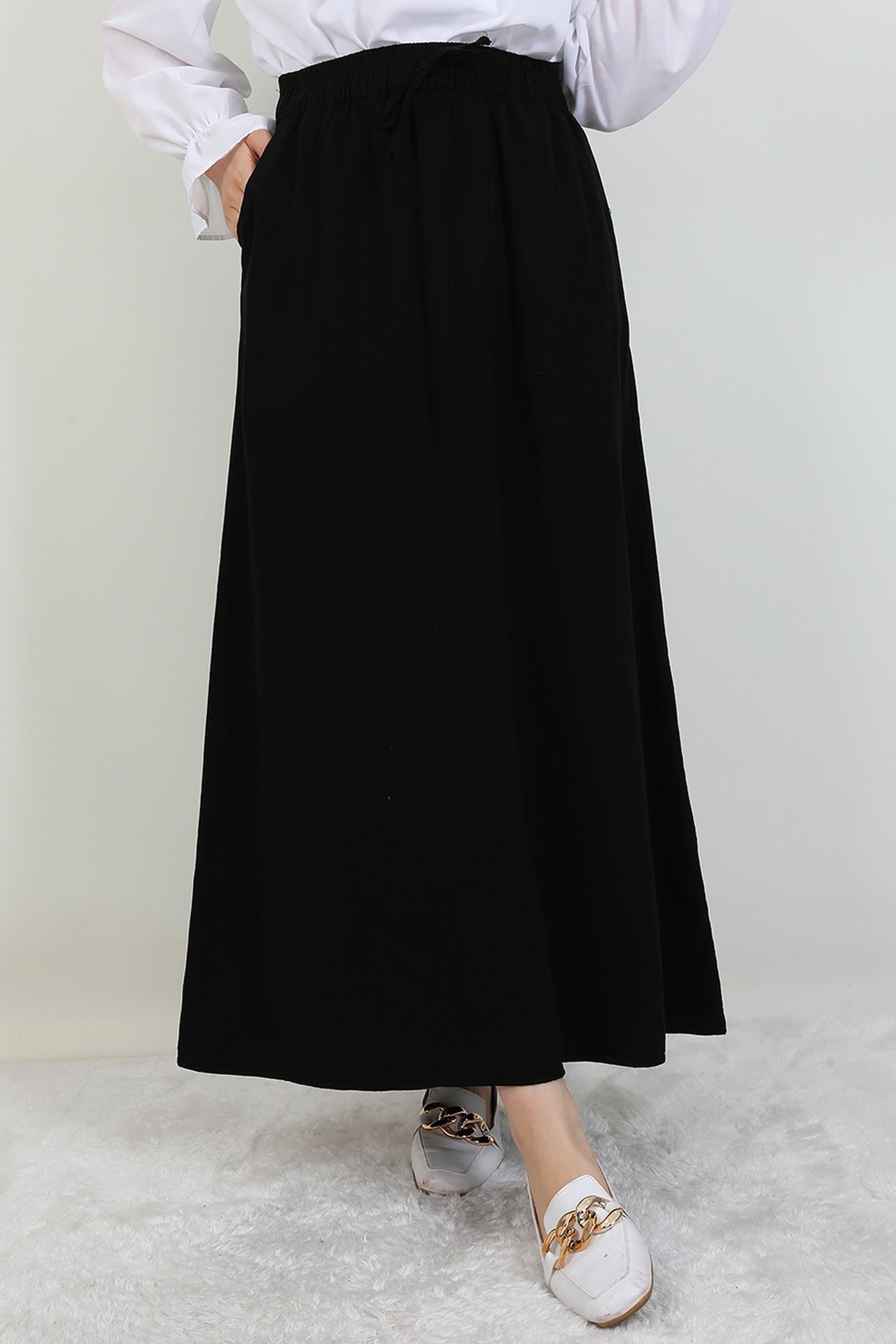 Elastic Waist Pocket Skirt Black 2 Elastic Waist Pocket Skirt Black - Image 2