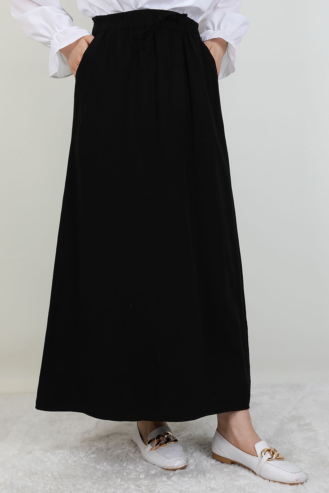 Elastic Waist Pocket Skirt Black 4 Elastic Waist Pocket Skirt Black - Image 4