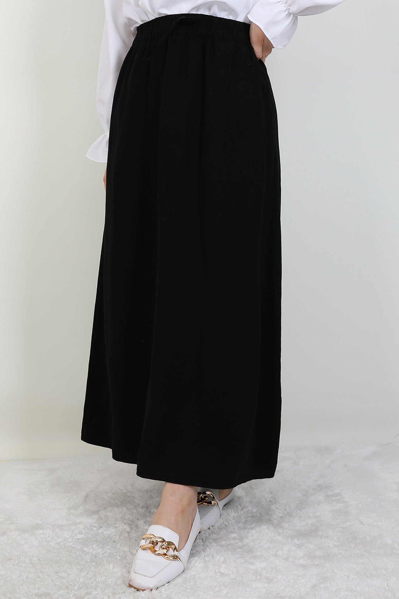 Elastic Waist Pocket Skirt Black 5 Elastic Waist Pocket Skirt Black - Image 5