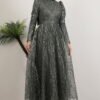 Elisa Hijab Evening Dress Khaki - Image 3