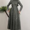 Elisa Hijab Evening Dress Khaki - Image 4