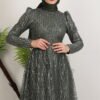 Elisa Hijab Evening Dress Khaki - Image 5