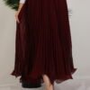 Eiffel Pleated Skirt Burgundy - Image 4