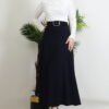 Belted Mevlana Skirt Navy Blue - Image 2