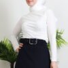 Belted Mevlana Skirt Navy Blue - Image 5
