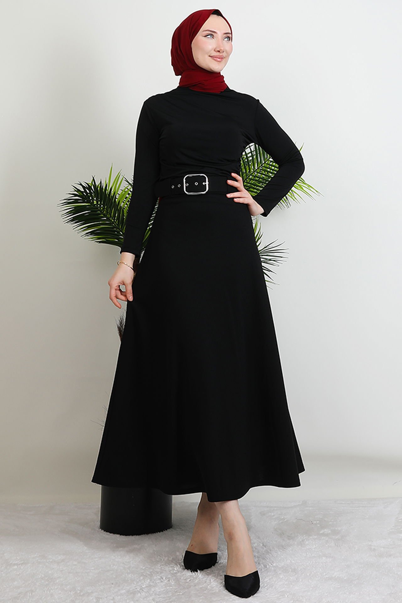 Belted Mevlana Skirt Gray - 40 , Black