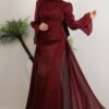 Tight Dress Red|Modest Yoryo Fabric Maxi - Image 4