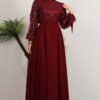 Dress Black|Chiffon|Tulle Embroidered Maxi - Image 6
