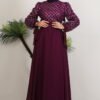 Red Dress|Chiffon & Embroidered Tulle Maxi - Image 2