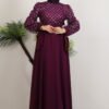 Red Dress|Chiffon & Embroidered Tulle Maxi - Image 3