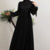 Dress Black|Chiffon|Tulle Embroidered Maxi - Image 2