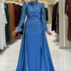 🌟 Turkish Wedding Dress Online – Sequined Satin Evening Gown - Image 15