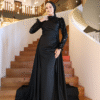 🌟 Turkish Wedding Dress Online – Sequined Satin Evening Gown - Image 8