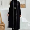 🖤 Luxury Black Winter Coat|Belted Knitwear Vest for Chic Cold-Weather Style|18301 - Image 16