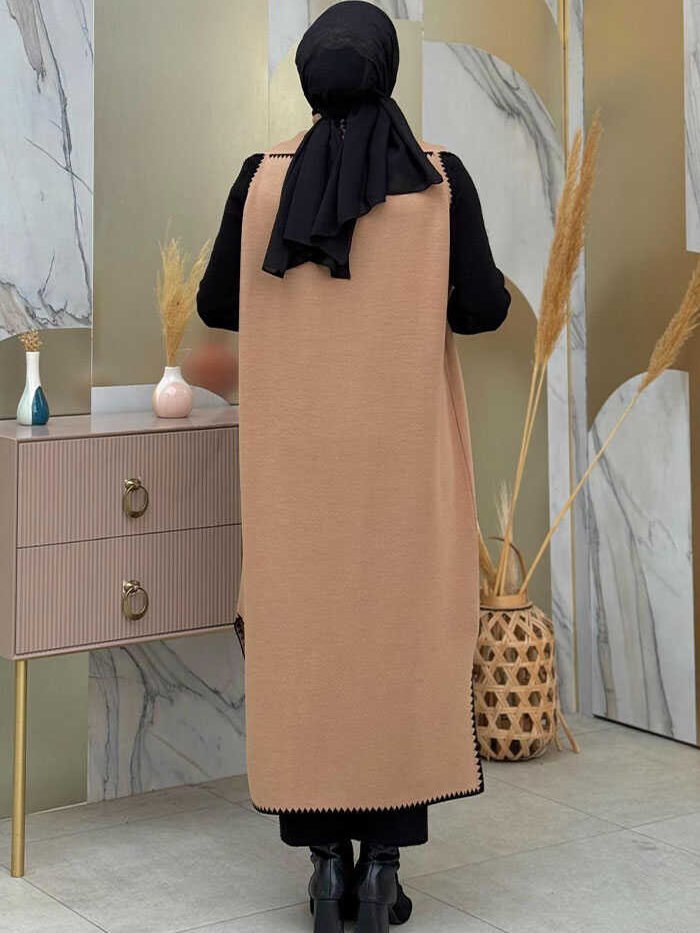 Alternative view of ⚡ luxy Winter Coat Women Long|Luxury Knit Vest with Net Sleeves| 18205