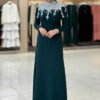 Stone Detailed Evening Dress 3916 Navy Blue - Image 7