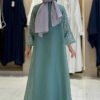 Stone Detailed Dress Abaya Suit 3943 Mint - Image 2