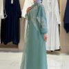 Stone Detailed Dress Abaya Suit 3943 Mint - Image 3