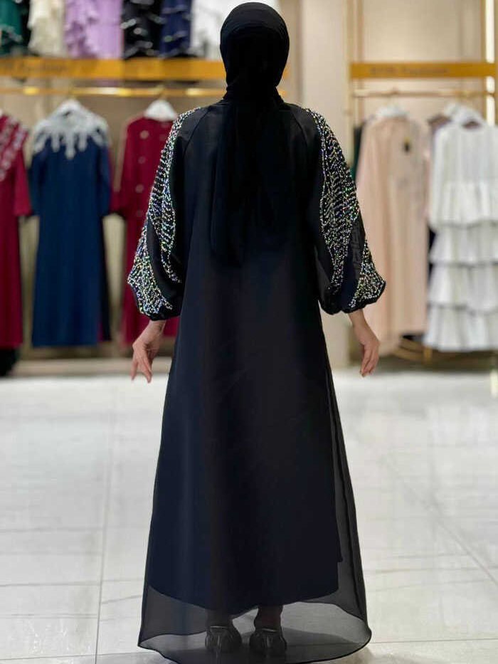 Alternative view of 🌟 Turkish Fashion Abayas – Dress-Abaya Set with Stone Details