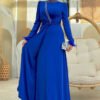 Nikah Dress| Elegant Stone & Feather Detail Evening Gown|7021 14 Nikah Dress| Elegant Stone & Feather Detail Evening Gown|7021 - Image 7