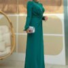 Nikah Dress| Elegant Stone & Feather Detail Evening Gown|7021 10 Nikah Dress| Elegant Stone & Feather Detail Evening Gown|7021 - Image 3