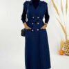 🖤 Luxury Black Winter Coat|Belted Knitwear Vest for Chic Cold-Weather Style|18301 - Image 7