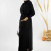 🖤 Luxury Black Winter Coat|Belted Knitwear Vest for Chic Cold-Weather Style|18301 - Image 3