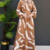 Brush Pattern Dress Dark Lilac - Image 6