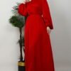 Thin Belted Satin Dress Gold - Image 10