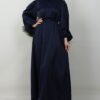 Thin Belted Satin Dress Gold - Image 13