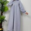 İlayda Zippered Dress White - Image 6