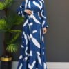 Brush Pattern Dress Dark Lilac - Image 8