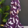 Brush Pattern Dress Dark Lilac - Image 2