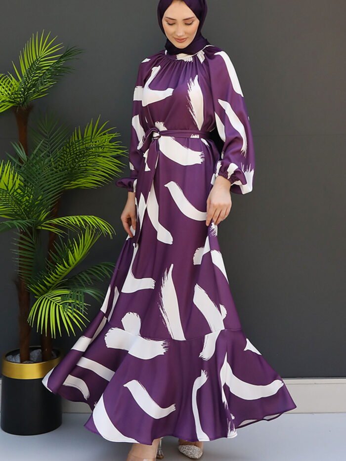 Alternative view of Brush Pattern Dress Dark Lilac