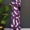 Brush Pattern Dress Dark Lilac - Image 3