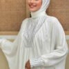 Luxury Bridal Abaya|Batwing Crepe Dress|3917 - Image 4