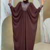 Luxury Bridal Abaya|Batwing Crepe Dress|3917 - Image 5