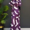 Brush Pattern Dress Dark Lilac - Image 4