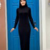 Turtleneck Corduroy|Knit Dress 4100 - Image 13