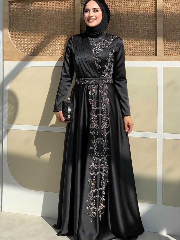 dress black blue white gold