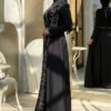 Dress Black Blue White Gold|Satin with Beaded Belt|5002 - Image 2