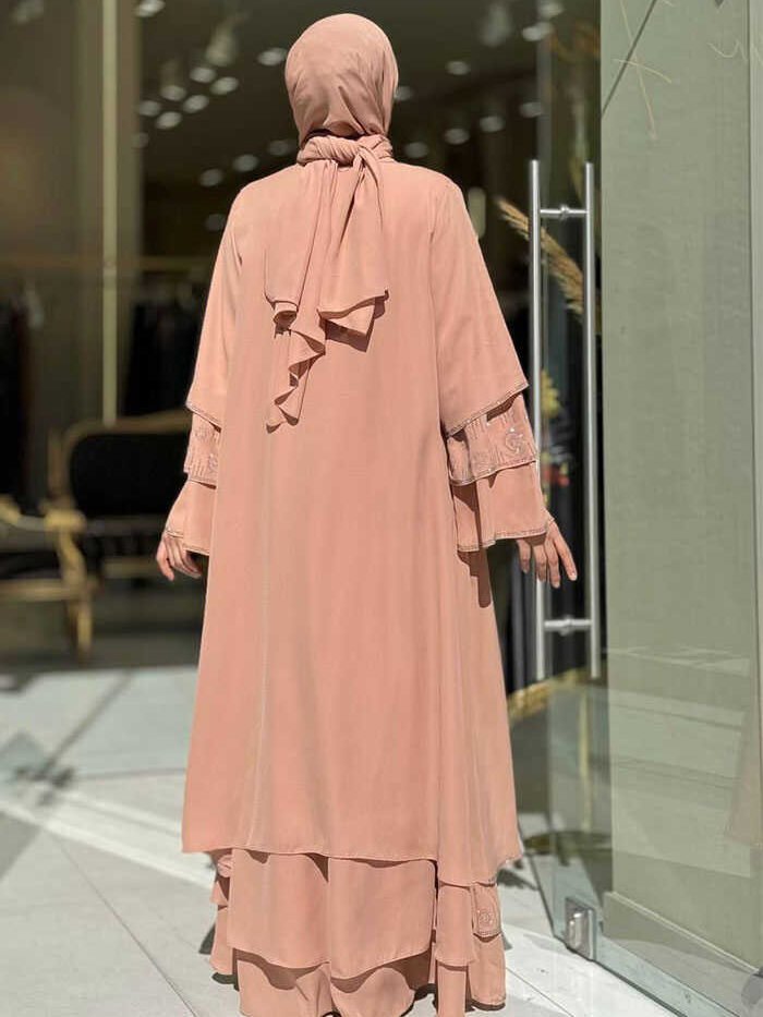 Alternative view of 💫 Abayas Cheap|Stone-Detailed Abaya|Two Piece Set|70001