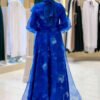 Blue Abaya Dress|Self-Patterned|abaya dress blue|7047 - Image 2